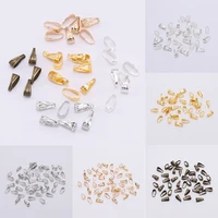 100pcs pendant clasp connectors gold pinch clips bail bead connector for jewelry making findings accessorie supplies wholesale