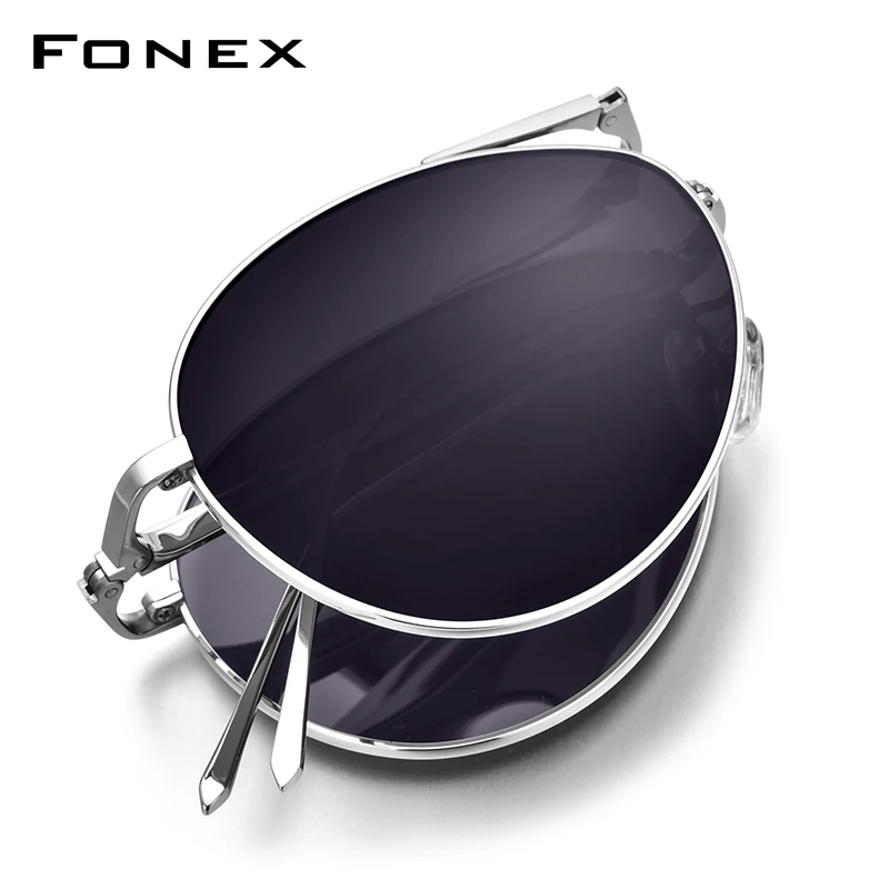 FONEX чистый Титан поляризованных солнцезащитных очков Для мужчин на каркасе для