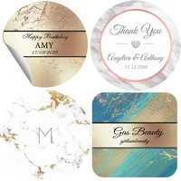 custom logo stickers wedding decoration mariage baby shower personalize birthday party gift box packaging labels adhesive candle