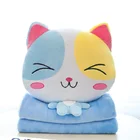 3 в 1, мягкая плюшевая подушка с мультяшным животным, котом, собакой