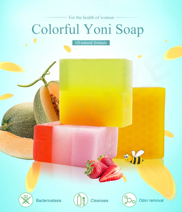 Colorful Yoni Soap Feminine Hygiene 100% natural vaginal Cleaning facial care rose lavender Yoni Wash Vaginal tightening