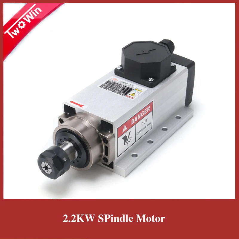 

2.2kw Air Cooling Spindle Motor Square 2200w ER20 Collet CNC Spindle 220V CNC Engraving Milling Motor for CNC Router