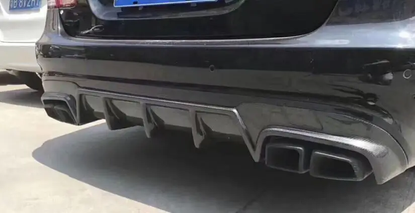 W212 Реальные углеродного волокна задний бампер полоса для установки губы диффузор спойлер для Benz W212 E260 E300 E400 E63 AMG