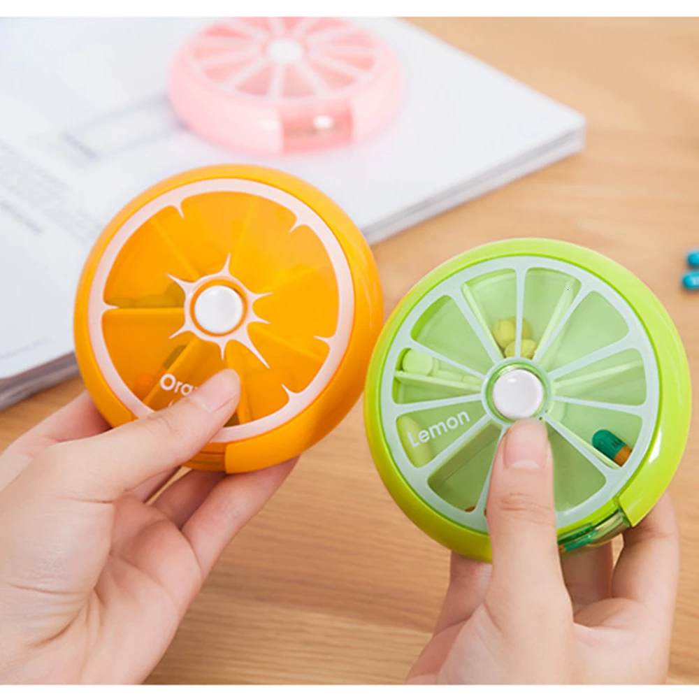 7 уход за днем лекарство таблетки мини коробка для хранения в форме фруктов