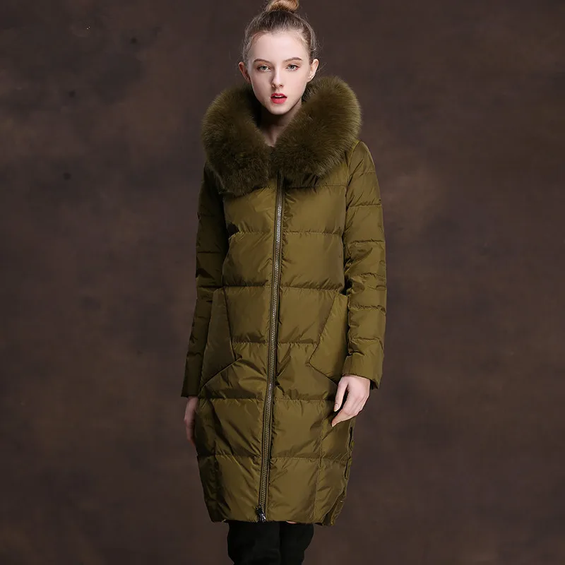 Длинная женская куртка на пуху теплое зимнее пальто женские куртки большая парка