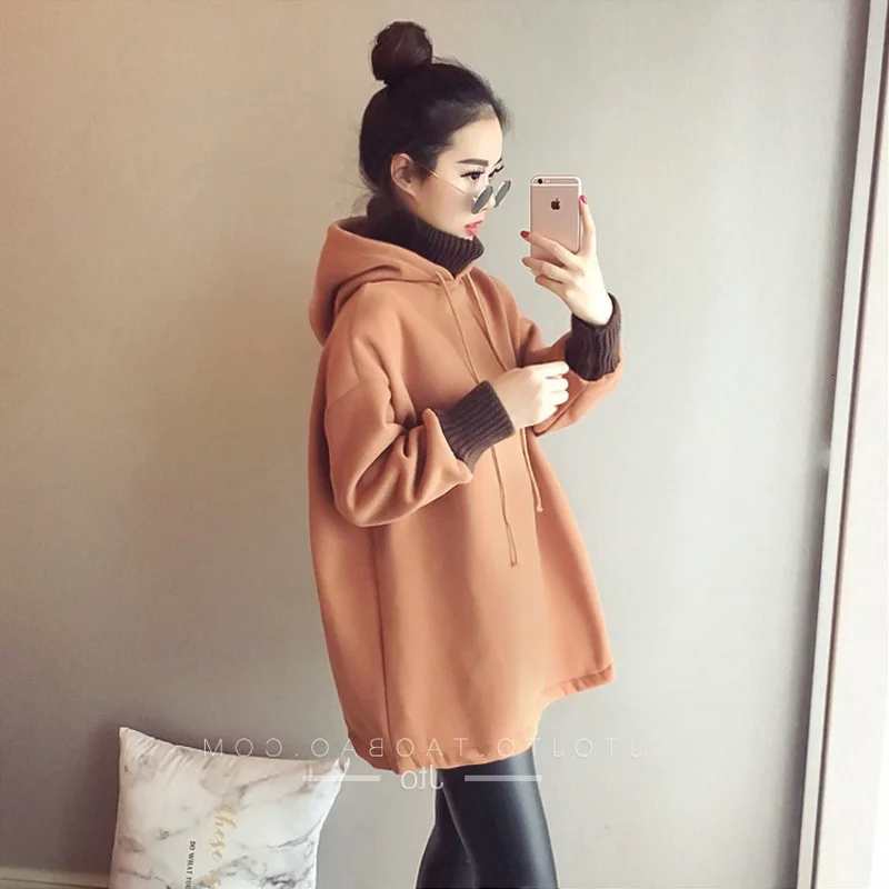 Куртка для беременных Осень зима модный плюс толстый бархатный свитер толстовка