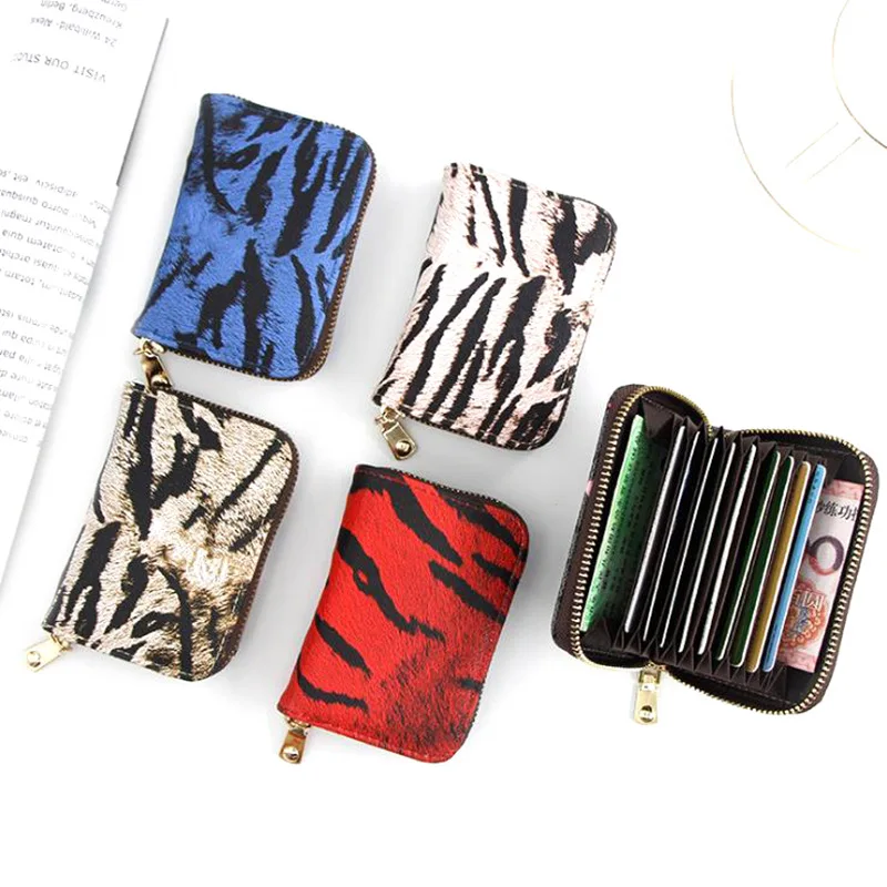 

Расширяющаяся Папка-органайзер, карта, кредитная карта, сумка для хранения визиток, маленький кошелек с узором тигра