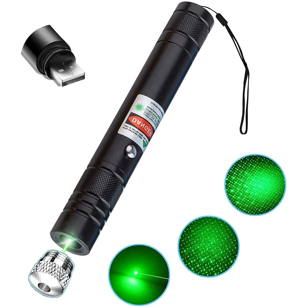 

High Power Long Range Tactical Flashlight, USB Charging Green Light Tactical Flashlight Green Shooting Flashlight