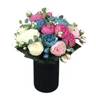 Искусственные цветы, шелк вазы с пионами, 1 пучок, 5 вилок, для домашнего декора, свадьбы, невесты, скрапбукинга