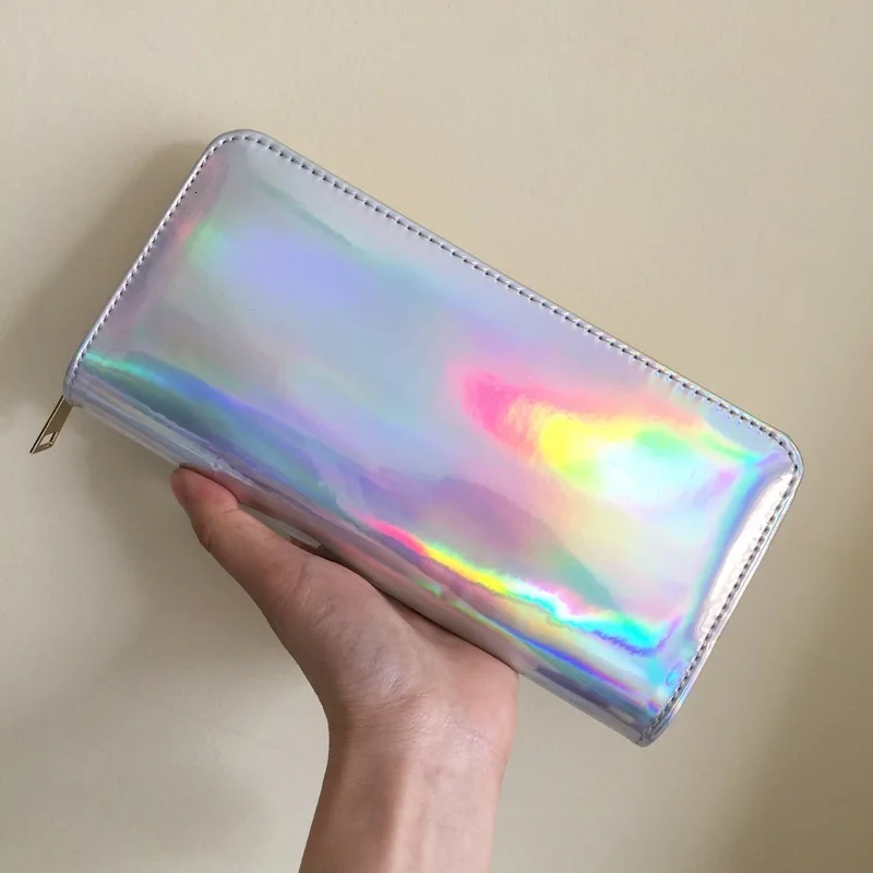 2019 Новый женский кожаный длинный лазерный кошелек конфетных цветов студенческий