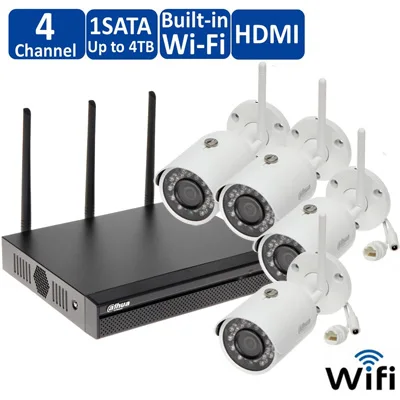 4 camera dahua wifi ip-камера система HD 3MP камера IP беспроводная ИК ночного видения Водонепроницаемая wi-fi-камера для использования на улице ipc-hfw1320s-w - Цвет: 4 camera