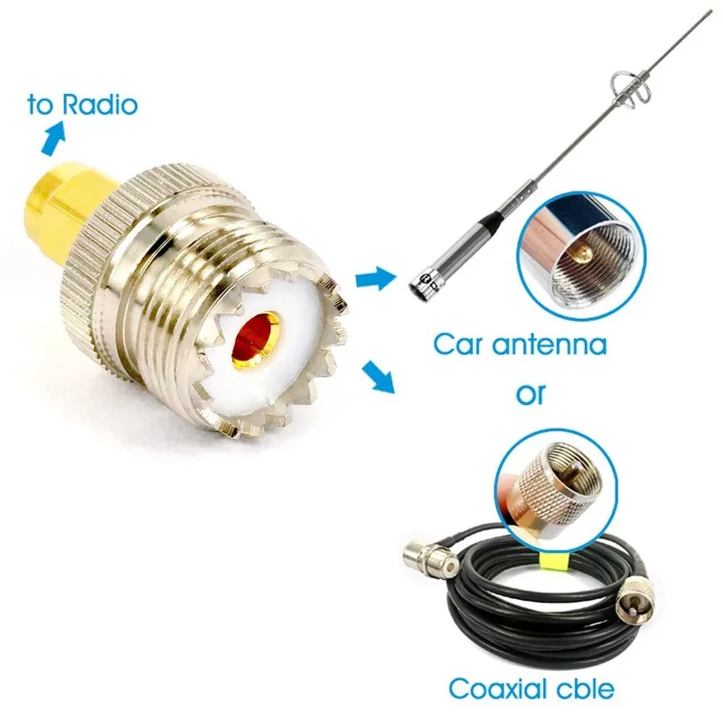

For YAESU car radio walkie-talkie antenna SMA male to UHF female SO239 PL259 connector RF coaxial coaxial adapter accessories