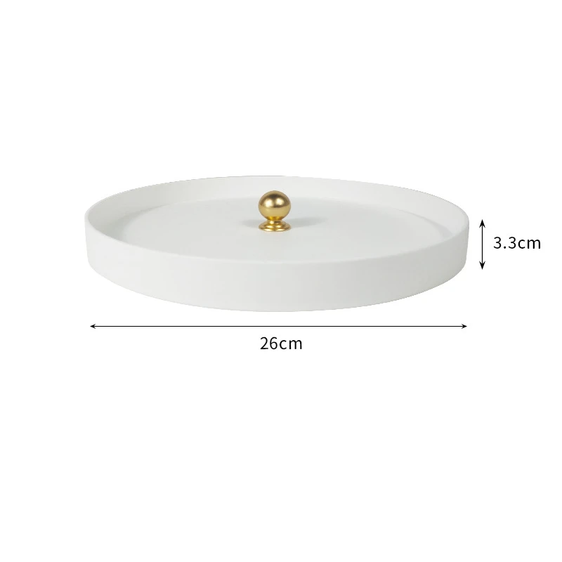 

Jewelry Tray Round Metal Tray for Sundries and Small Objects Desktop Home Decor Storage Tray for Necklace