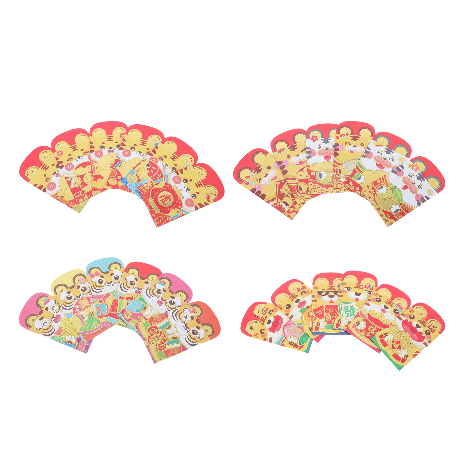 

Конверты бумажные красные в стиле тигра, 48 шт.