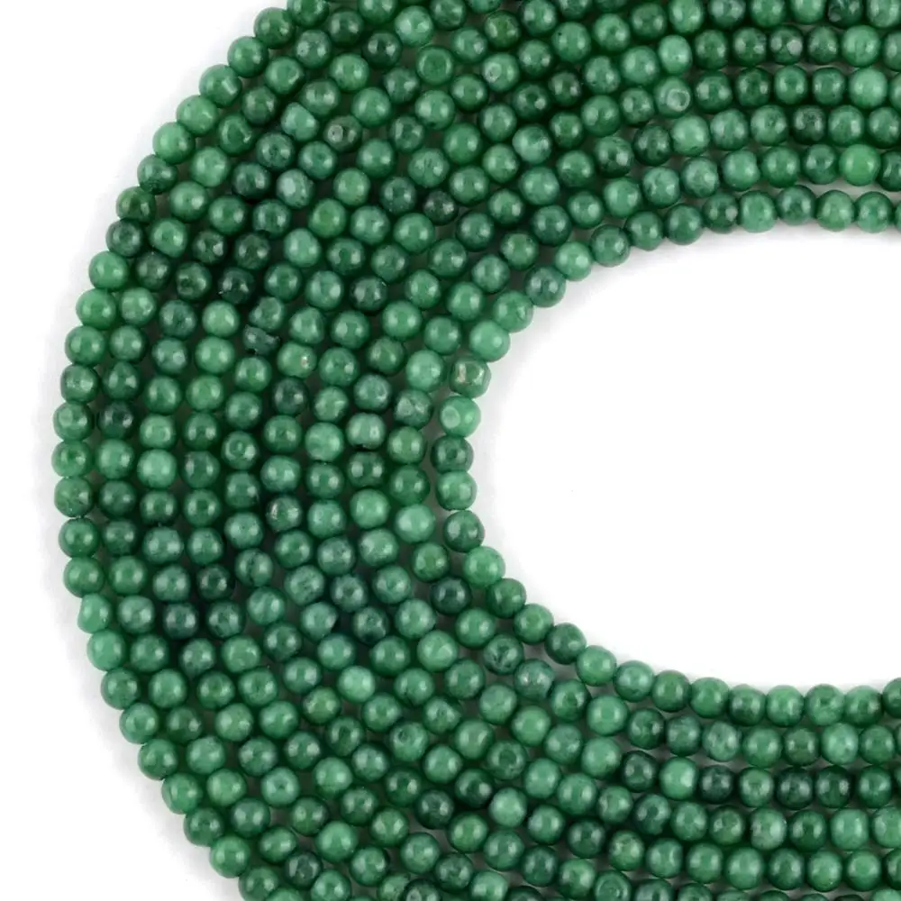 Круглые бусины из нефрита диаметром 3 мм для изготовления ювелирных изделий |