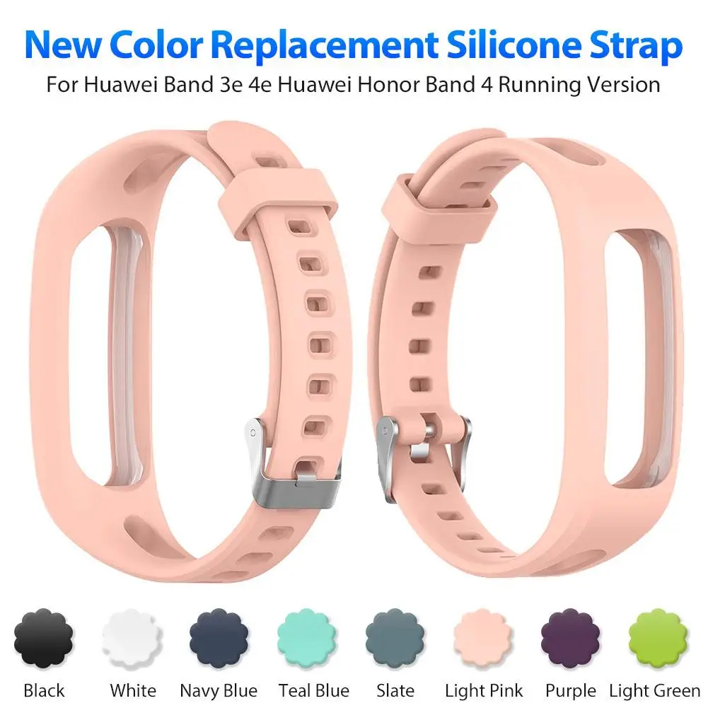 

Silicone Sport Watch Band Wrist Band Strap For Huawei Band 3e 4e Huawei Honor Band 4 Running Version Smart Watch Bracelet