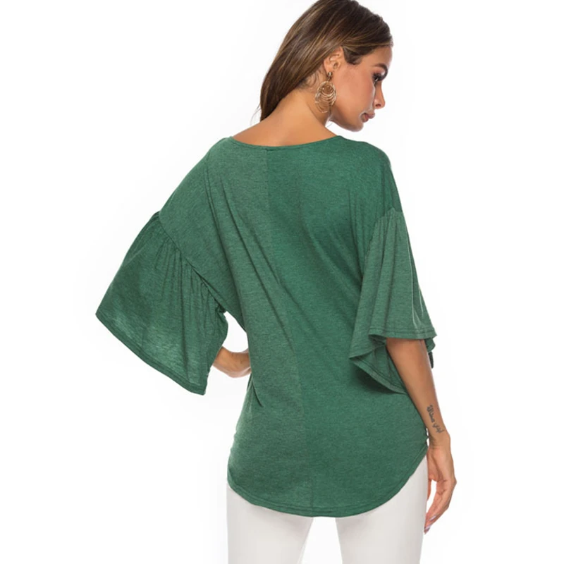 ENXI шесть цветов Одежда для беременных колокольчик половина рукава топ тенниска с