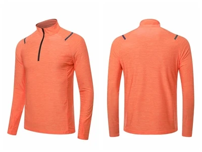 

Autumn Winter Quick Dry Sport Men T-shirt with Zipper Long Sleeve Sportswear Men Fitness Outdoor Running Trainining Clothing Gym