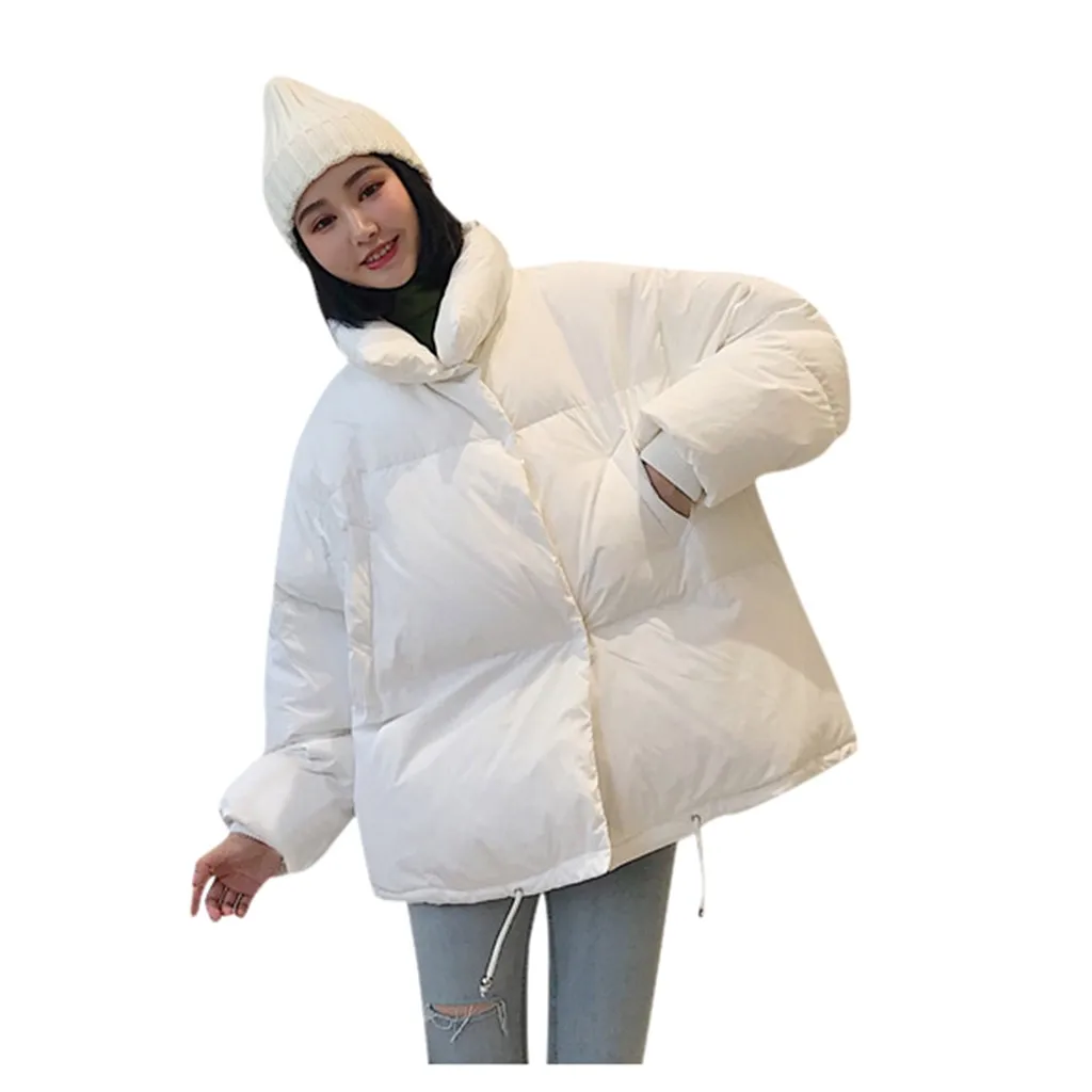 White Модные новые пуховики женские зимние пальто короткие плотные теплые хлопковые стеганые зимние куртки женские пальто# J30 - Цвет: White