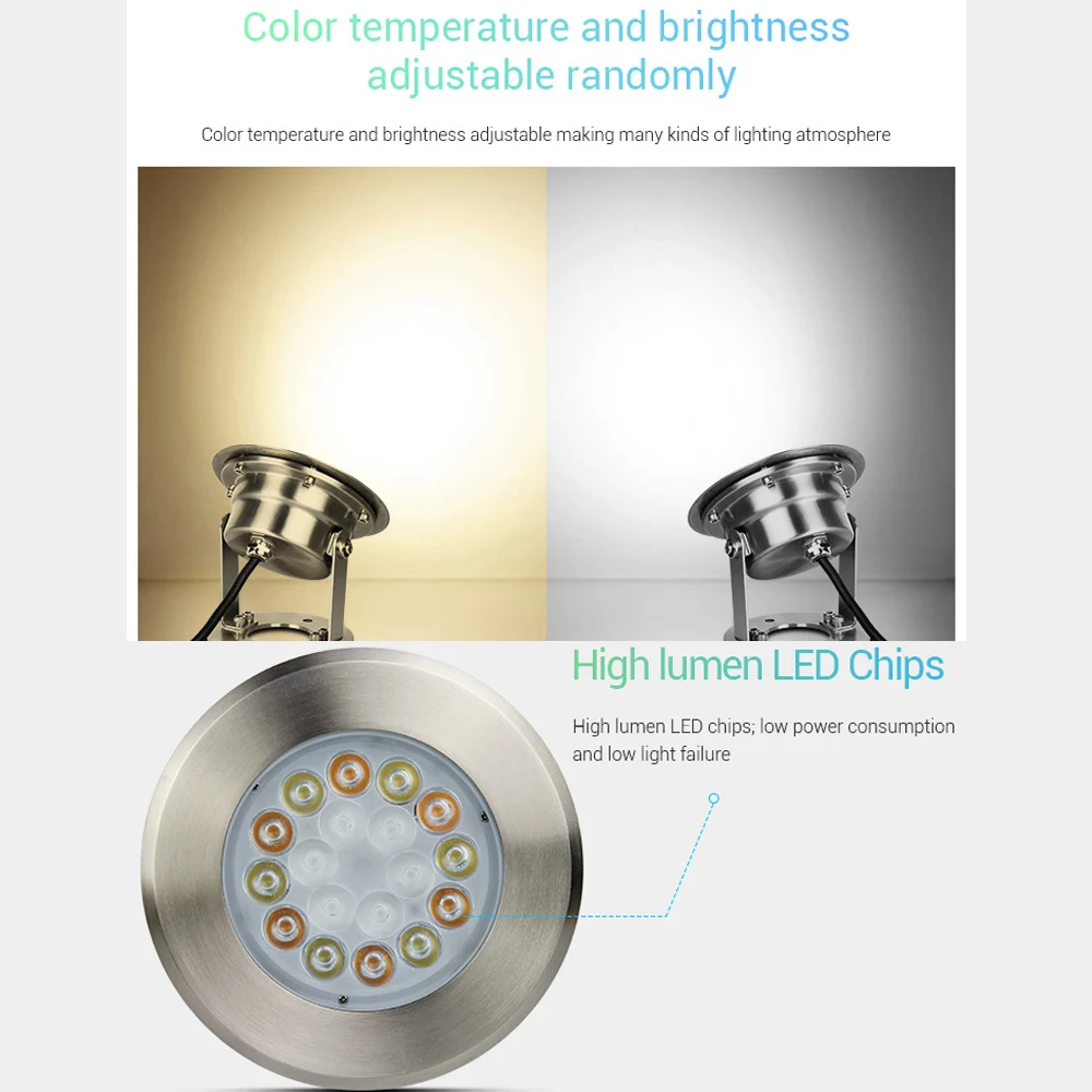 MiBOXER 9 Вт RGB + CCT светодиодный подводный свет для бассейна (LoRa 433 МГц) 12V 24V