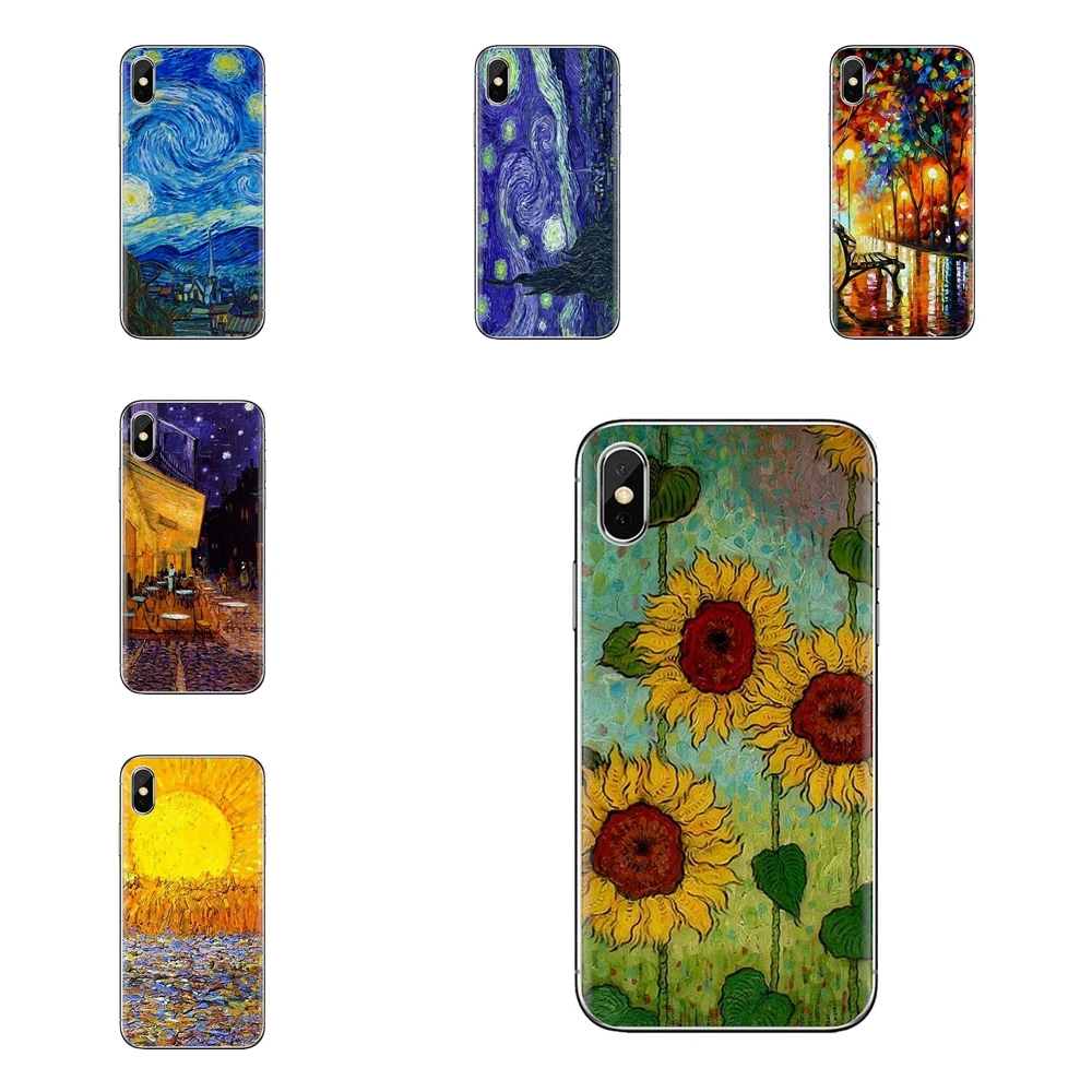 Прозрачный чехол из ТПУ для huawei mate Honor 4C 5C 5X6X7 7A 7C 8 9 10 8C 8X20 Lite Pro Vincent Van Gogh 1891 Звездная