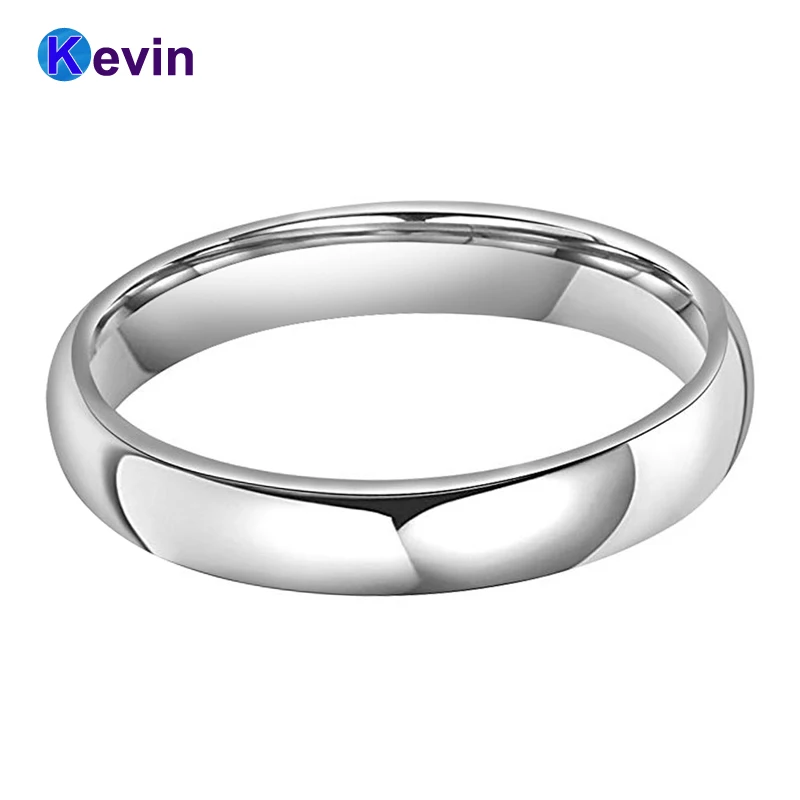 Женское Обручальное кольцо из вольфрама 4 мм с высокой полировкой и удобной