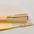 24 шт. персонализированный Выгравированный Шелковый Ручной Веер, свадебный аксессуар, винтажные веера, изготовленные на заказ с подарочной коробкой