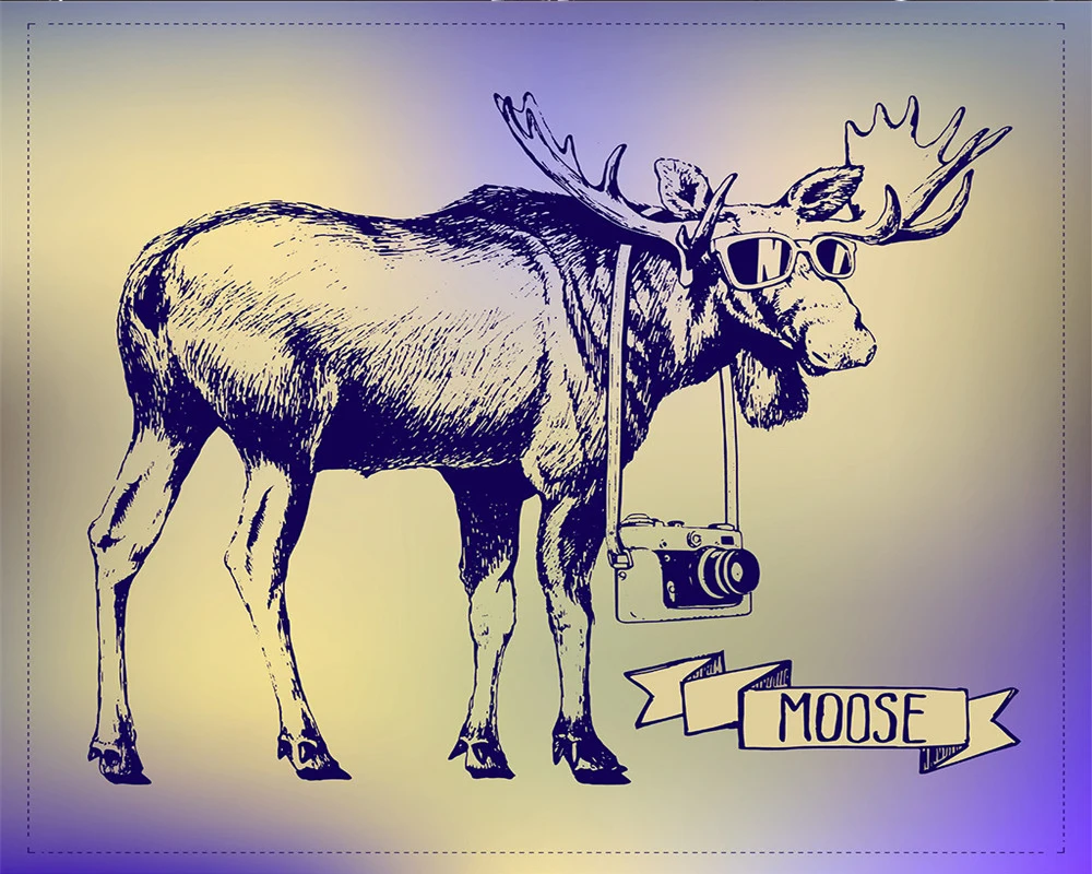 

Fashionable Moose 3d Curtain 3d Cartoon Animal Modern Curtain HD Digital Print 3d Beautiful Blackout Curtains