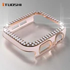 Чехол со стразами, совместимый с Apple Watch 7, 6, 5, 4, 3, SE, Сменный Чехол для Iwatch 44 мм, 40 мм, 38 мм, 42 мм, противоударный