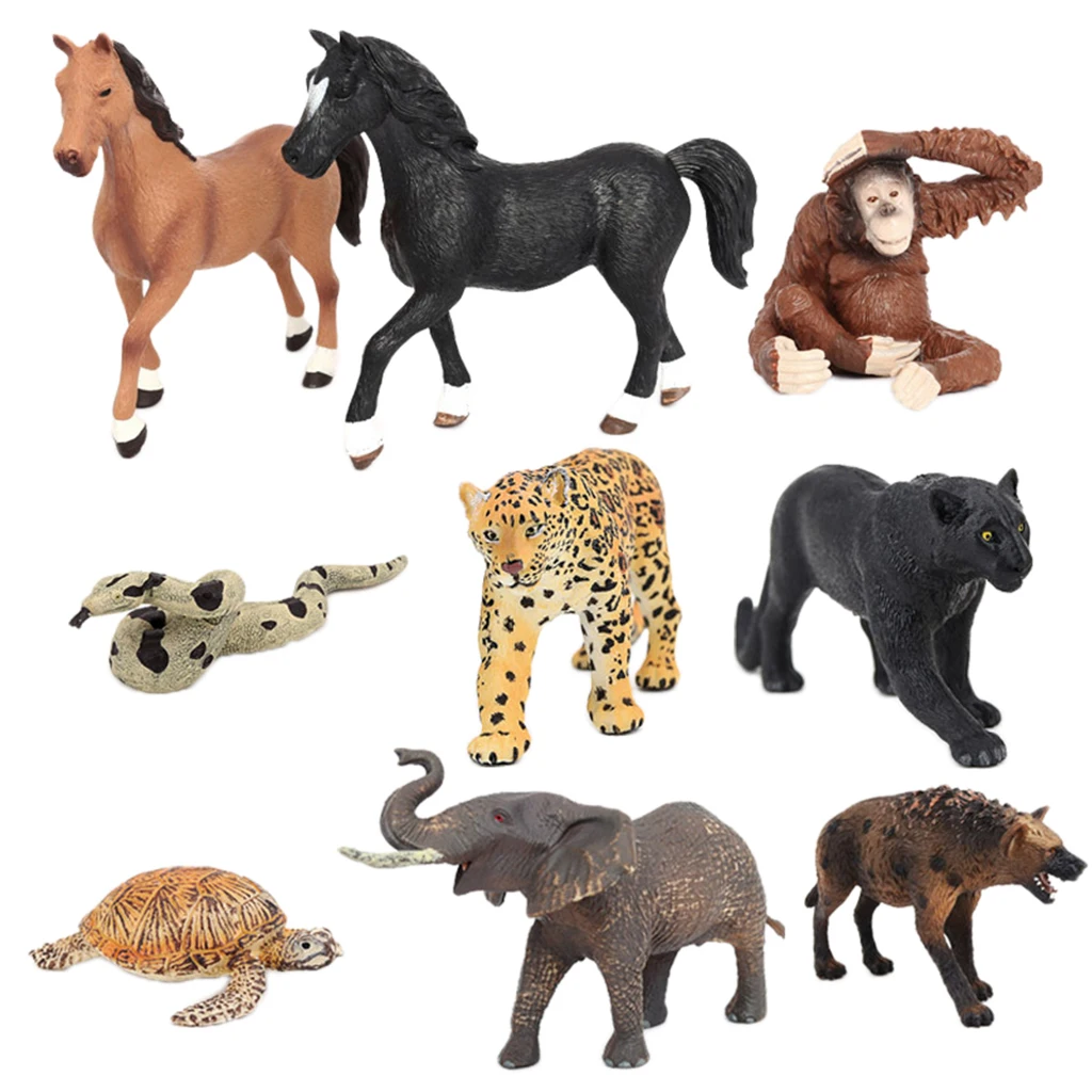 

9 Pieces Wild Animal Figures Toy Set, Kids Educational Toys, Animal Figures Model for Toddler Children Xmas Gift