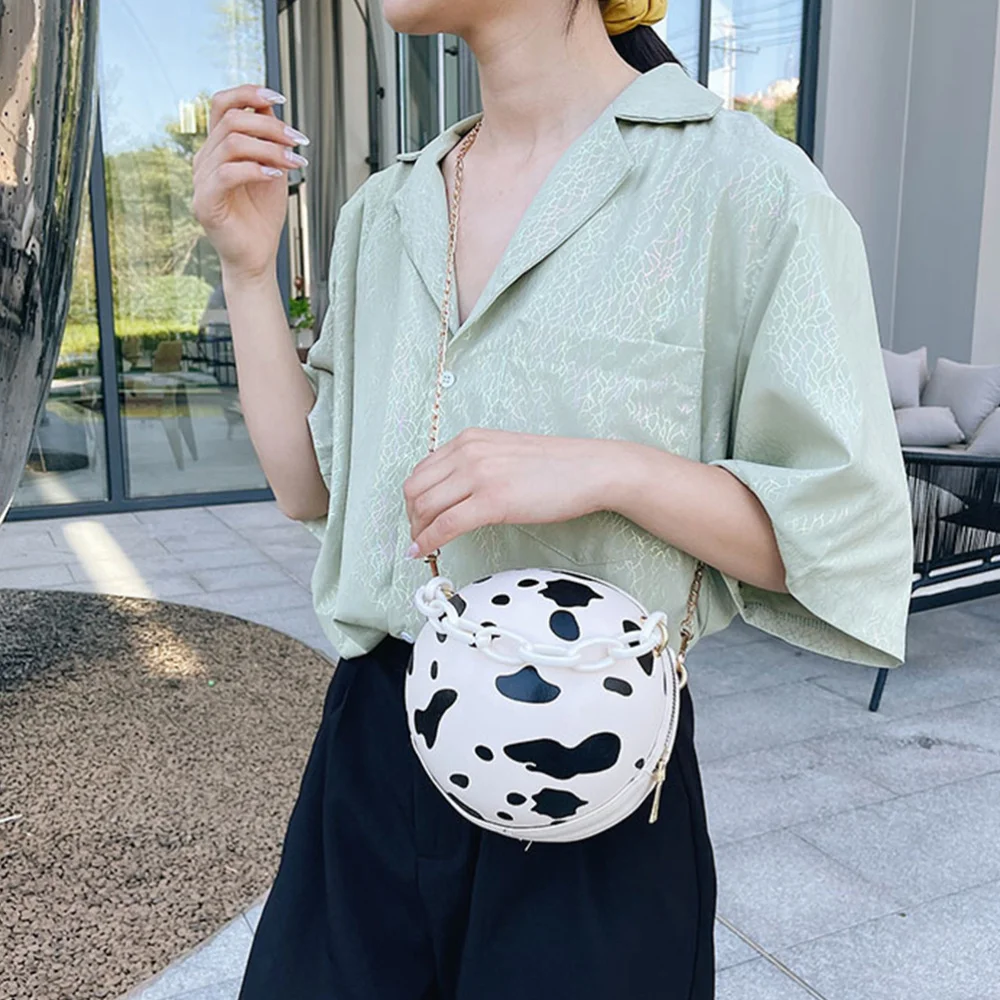 

1Pc Cow Pattern Shoulder Bag Small Shoulder Bag Fashion Hand Bag for