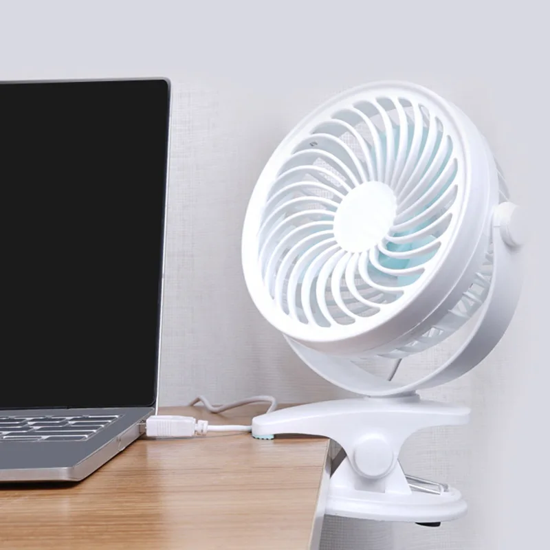 

Clip Fan USB Air Conditioner 360limitRotating Fan Brushless Motor Air Cooler Fan Desktop Office Household Small Ventilador White