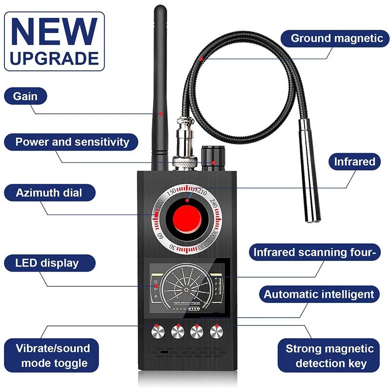 K68 Wireless GPS Mini Camera Signal Finder GSM RF Bug Eavesdroped Detector Anti-Spy Cam Tracker Locator Detector Vs K18 Scanner
