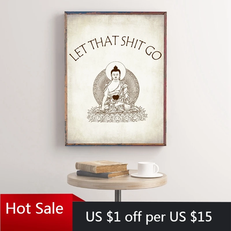 Let That Go Yoga настенная Картина на холсте постеры и принты декор комнаты смешные