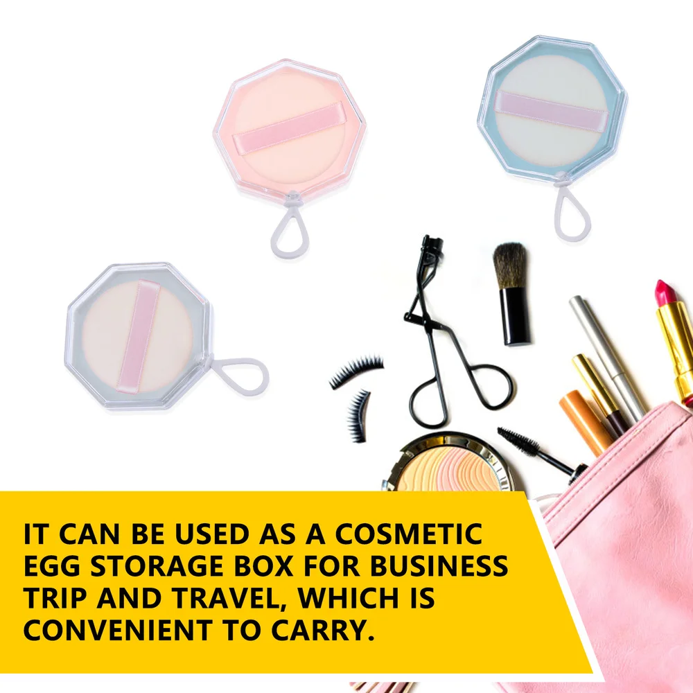 

8pcs Egg Puff Beauty Cosmetic Puff Container Makeup Sponge Puff Case Holder