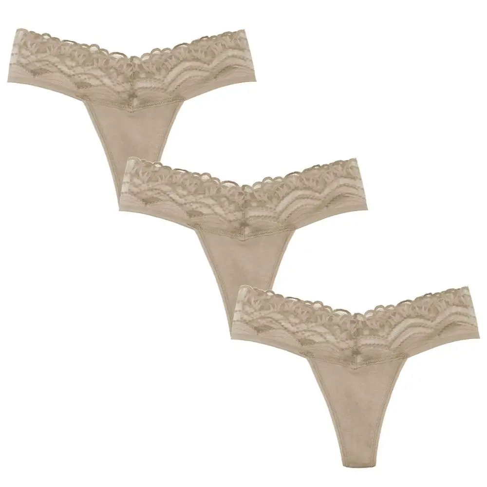 3 шт. женские кружевные трусики танга из хлопка|Женские трусики| |