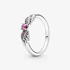Женское кольцо из серебра 925 пробы со сверкающими бриллиантами и розовым цирконием