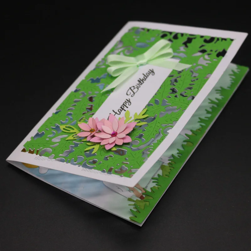 Форма для высечки листьев прямоугольная металлическая рамка штамп скрапбукинга