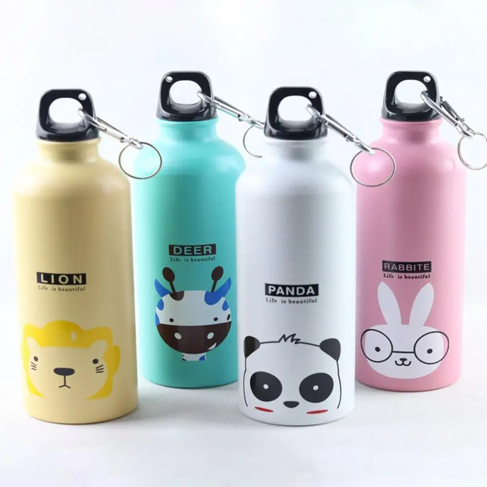 Мультяшный узор бутылка для воды из алюминиевого сплава животное панда чайник на