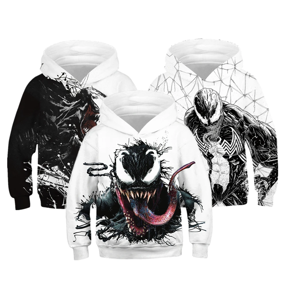 Autumn Winter Children's Hoodies Coat Kids Superhero Printed Sportwear 5-14y Boys Girls Hooded Sweats Child Sports Tops Pullover