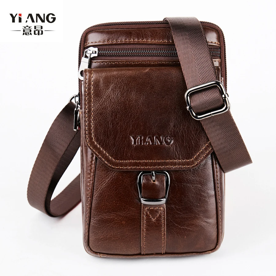 Брендовый мужской бумажник YI'ANG из натуральной кожи отделка для телефона ремень