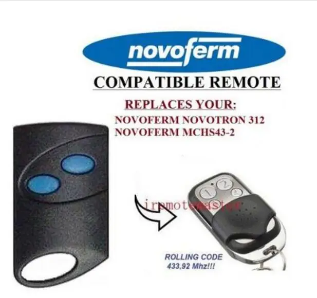 2020 Новый NOVOFERM NOVOTRON 502 MAX43 2 504 4 запасной пульт дистанционного 433 92 МГц двери гаража