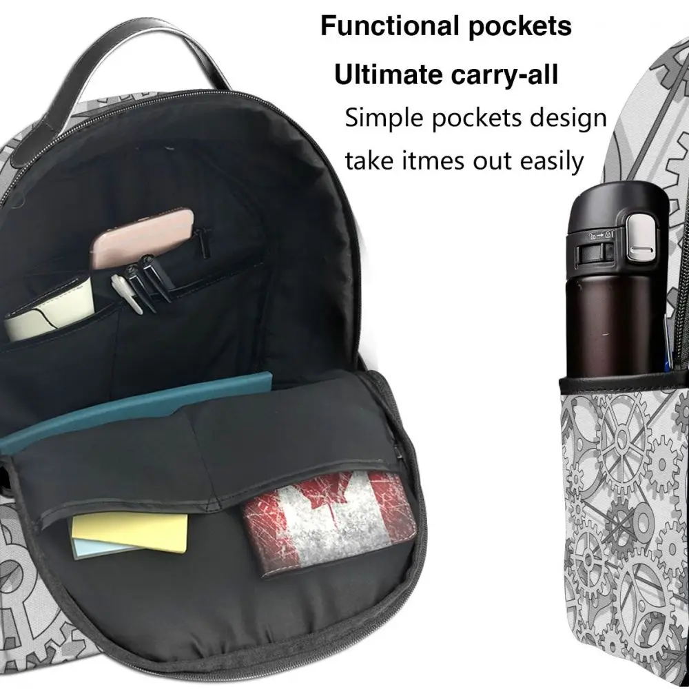 

Backpack Women Fashion Shoulder Bag Abstract Gears Pattern School Bag For Teenage Girl Boy Children Backpacks Travel Bag