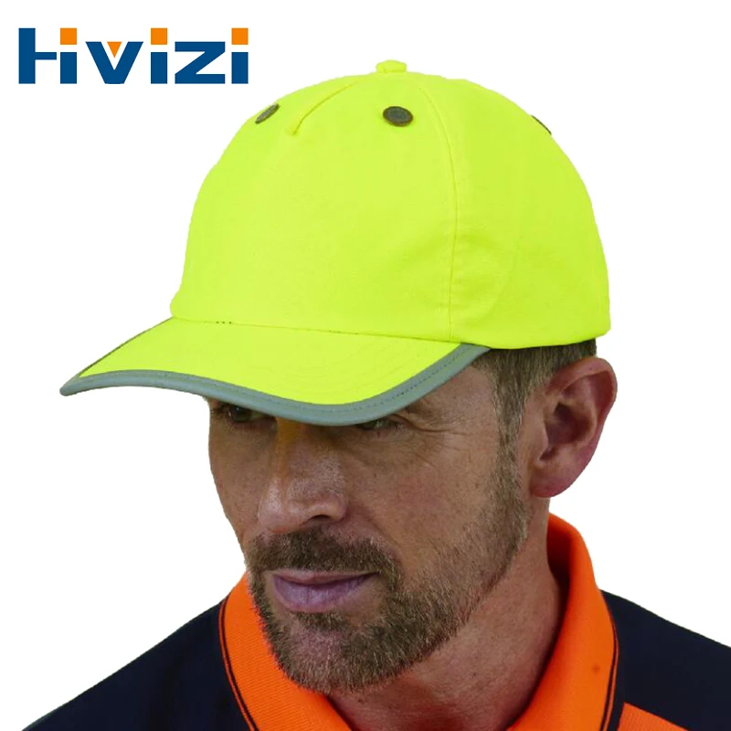 

High Visibility Reflective Baseball Cap Yellow Safety Hat Work Safety Helmet Washable Hat Safety Traffic Cap
