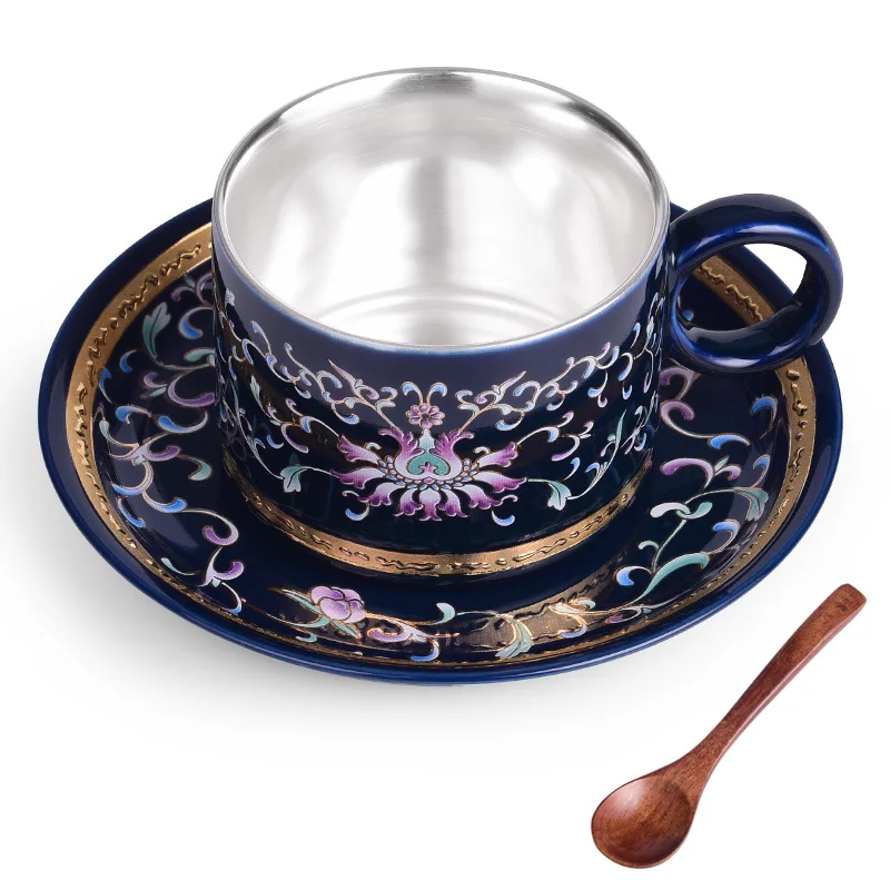 

Handmade Vintage Coffee Cup Bone China Handle Exquisite Coffee Cup Enamel Eco Friendly Tazzine Caffe Kitchen Dining Bar EF50CS