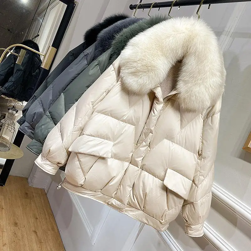 Женский пуховик на белом утином пуху сверхсветильник Женская Толстая теплая