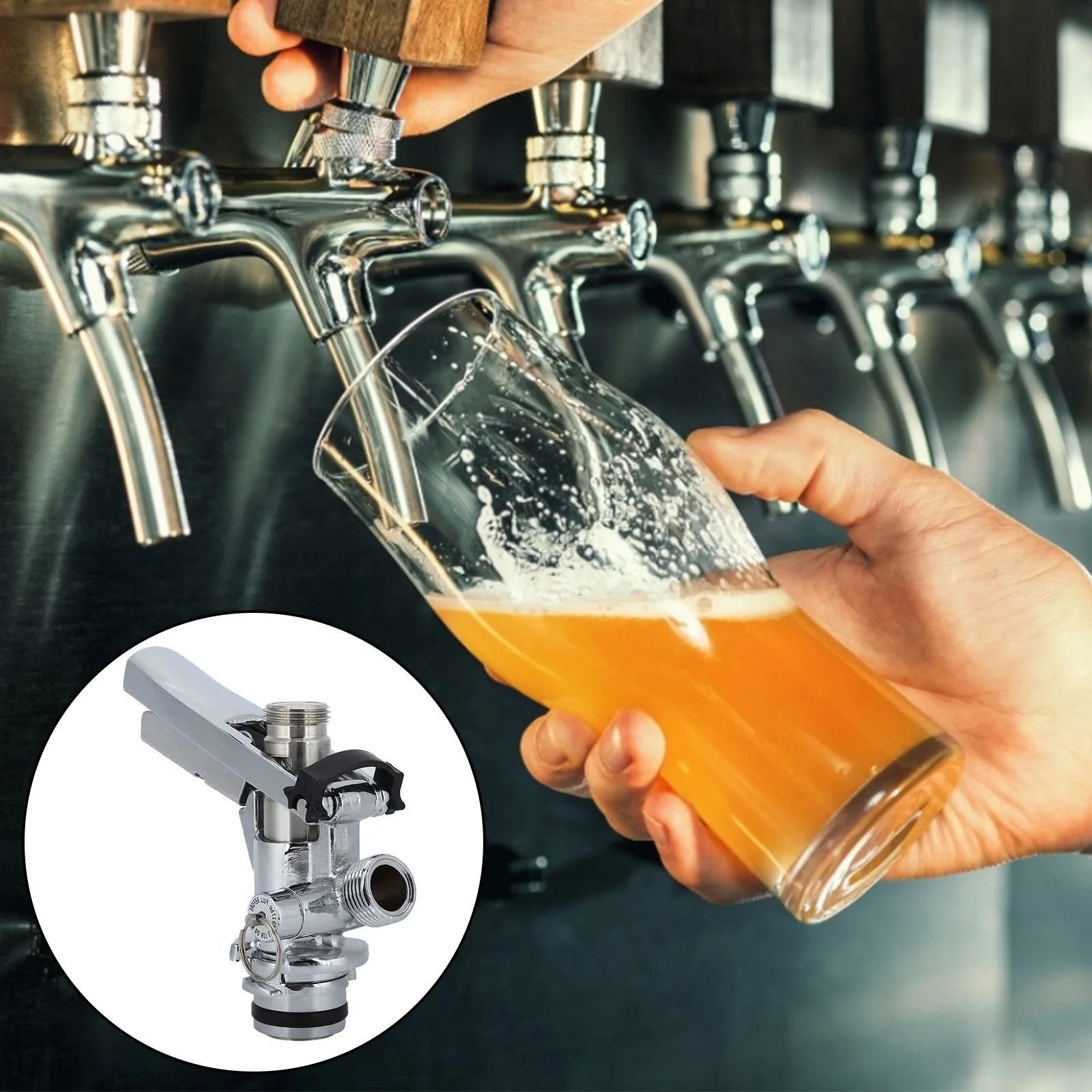 

G5/8 U Type Beer Keg Coupler, Beer Filter Stainless Steel,easy to install and use for bars hotels,restaurants, restaurants ect.