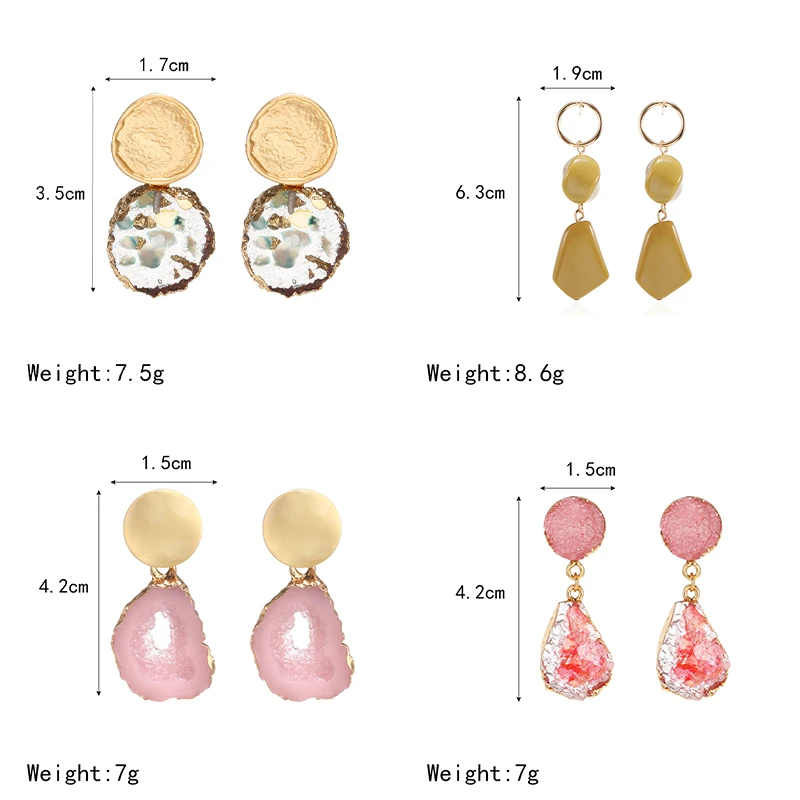 Женские модные серьги с кристаллами капли геометрические корейские Boho Handmad