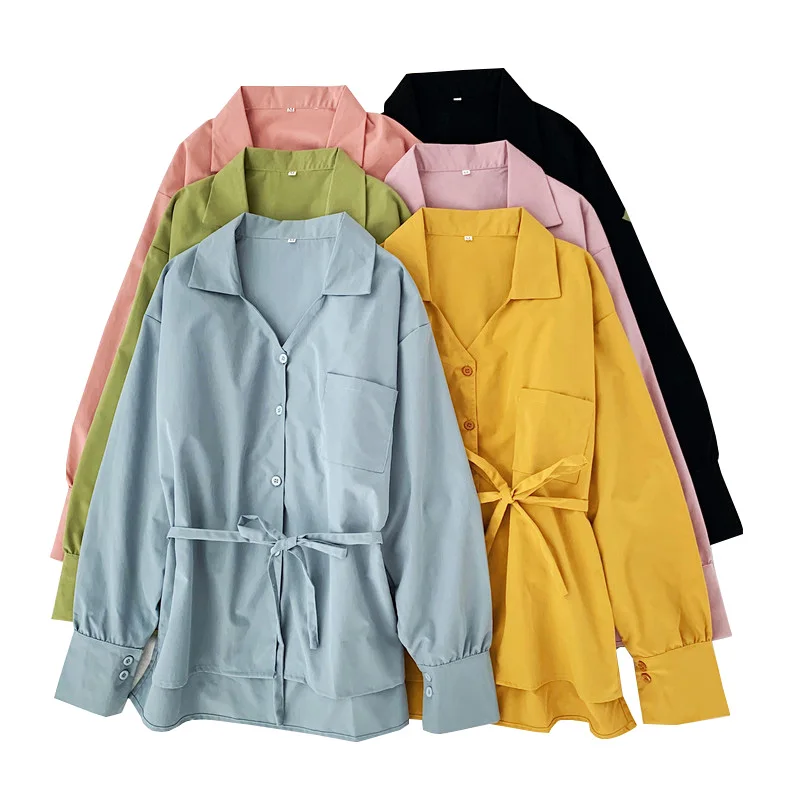 

Duckwaver Solid Color Blouse Office Ladies Loose Long Sleeve Casual Women Blouses Quality Spring Autumn Comfortable Shirts Mujer