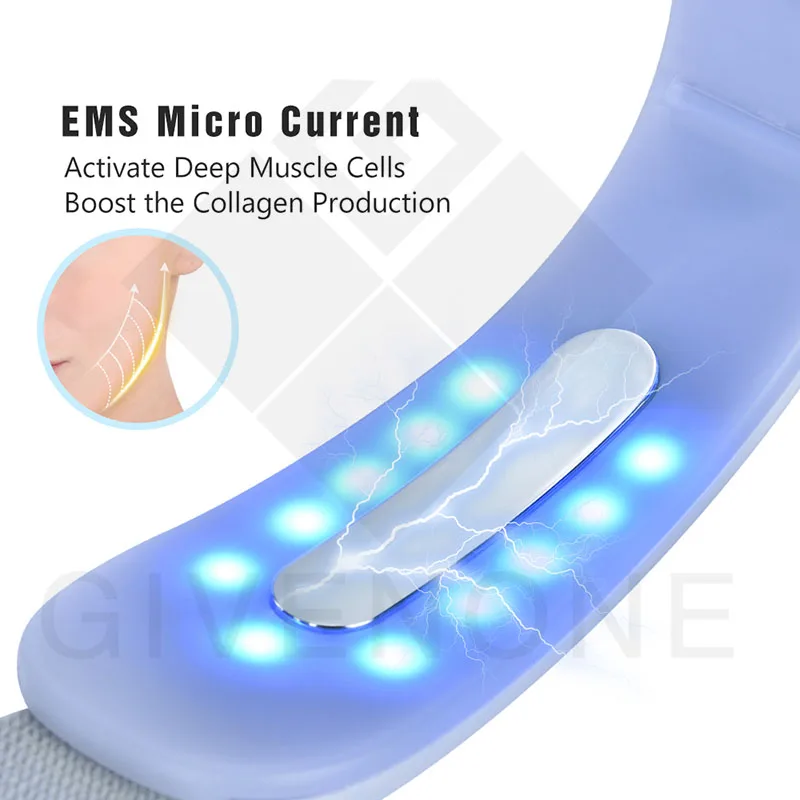 Светодиодный фотон светильник терапии V уход за кожей лица Массажер средство для